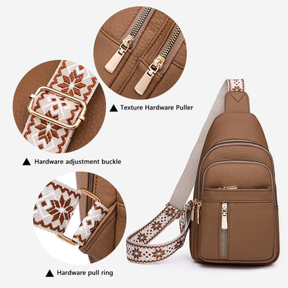 UrbanChic Crossbody – Waterproof PU Leather Chest & Shoulder Bag for Women on the Go